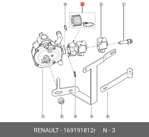 FILTRE GAZ 169191812R RENAULT