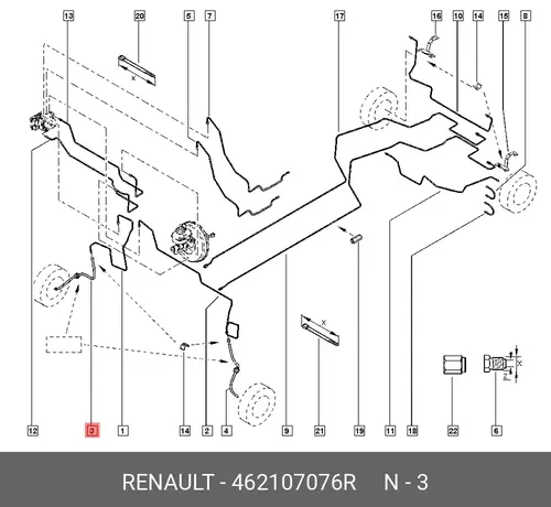FLEXIBLE FREIN AV 462107076R RENAULT