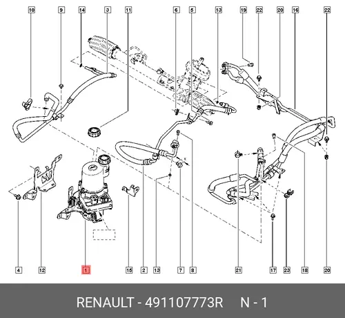 Насос гидроусилителя руля RENAULT 491107773R
