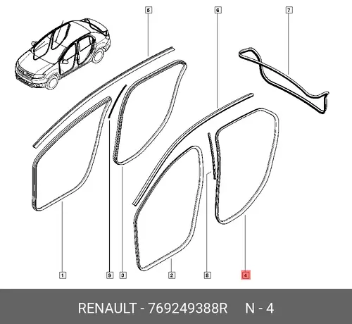 Ручка двери RENAULT 769249388R