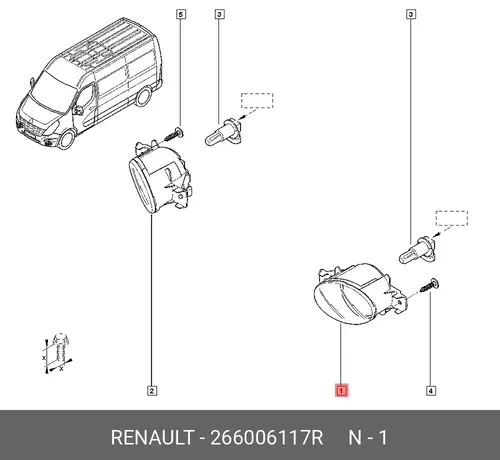 Фара противотуманная RENAULT 266006117R