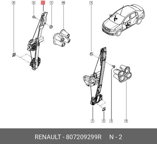 Стеклоподъемник RENAULT 807209299R