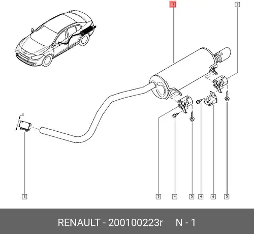 ГЛУШИТЕЛЬ (МЕТ) 200100223R RENAULT