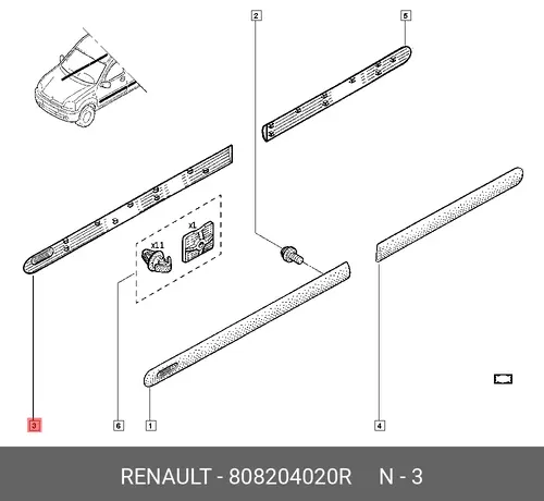 MLDG-FR RH DOOR 808204020R RENAULT