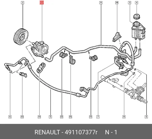 Насос гидроусилителя руля RENAULT 491107377R