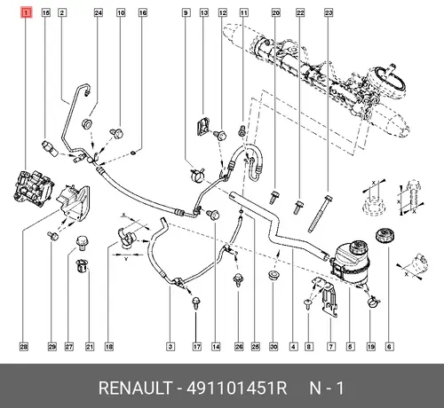 Насос гидроусилителя руля RENAULT 491101451R