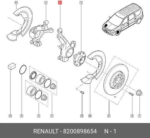 Кулак поворотный RENAULT 8200898654