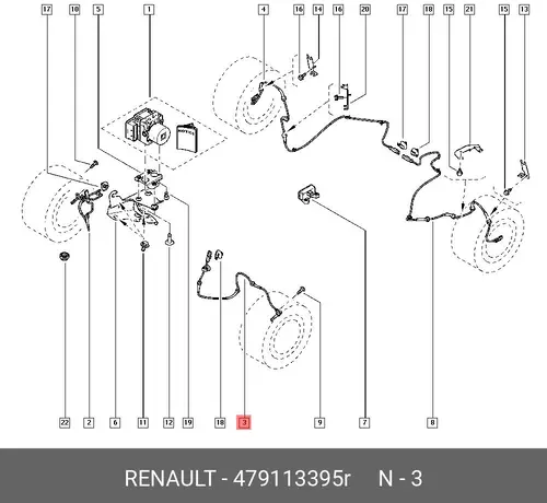 Датчик ABS RENAULT 479113395R