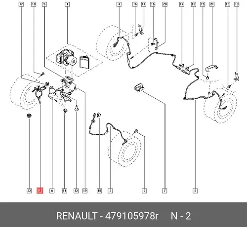 Датчик ABS RENAULT 479105978R