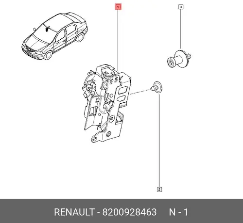 8200928463 ЗАМОК ДВЕРИ ПЕР ПРАВ RENAULT