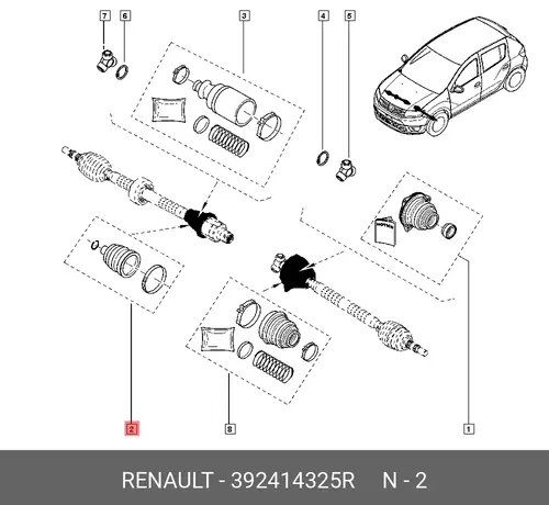 Свеча накаливания RENAULT 392414325R