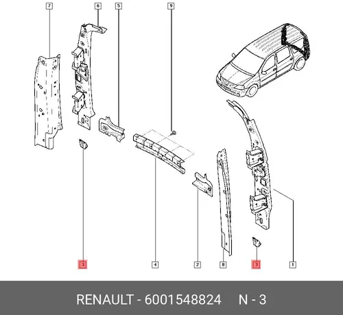 SUPPORT FIX BOUCL 6001548824 RENAULT