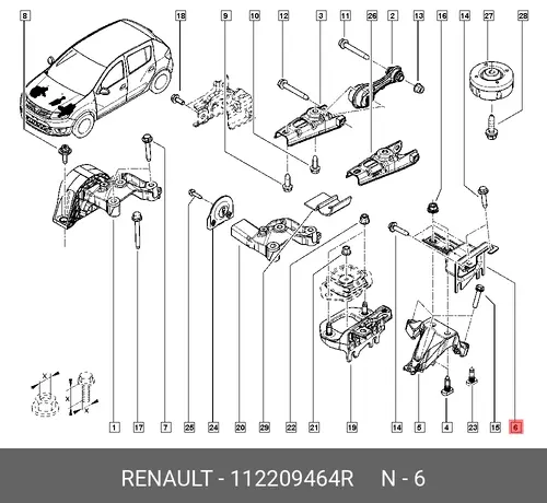 Подушка крепления двигателя RENAULT 112209464R