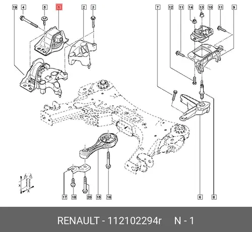 Подушка крепления двигателя RENAULT 112102294R