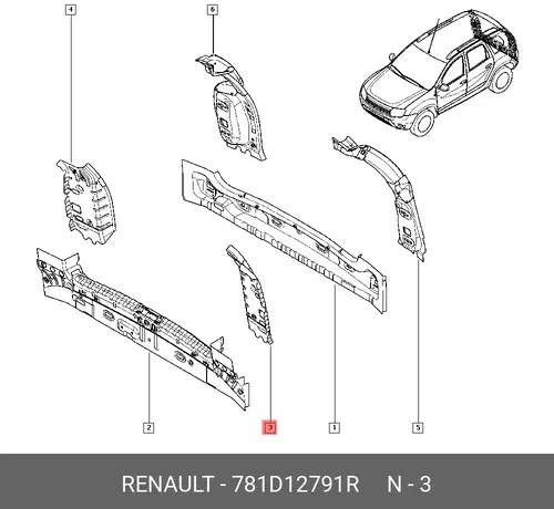 Фонарь задний RENAULT 781D12791R