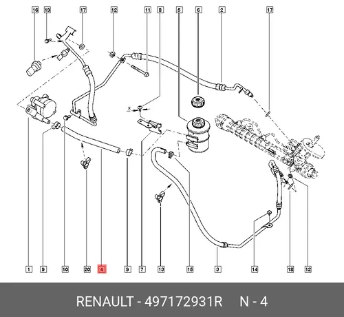 497172931R Труба подвод RENAULT