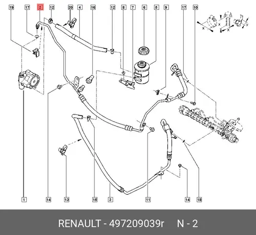TUYAU DA H/P 497209039R RENAULT