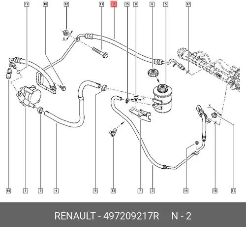 Шланг ГУР RENAULT 497209217R