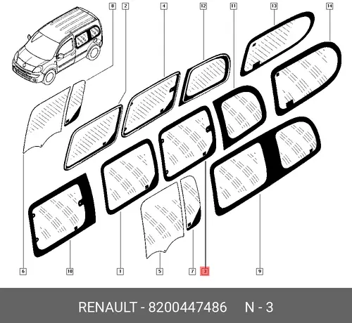 VITRE DEFLECTRICE 8200447486 RENAULT
