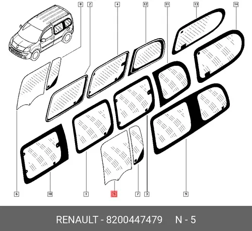 VITRE MOBILE PORT 8200447479 RENAULT