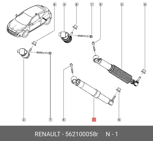 АМОРТИЗАТОР ЗАДН 562100058R RENAULT