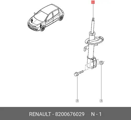амортизатор передний!\ Renault 8200676029