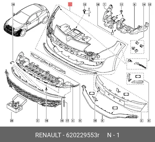 БАМПЕР ПЕР (ПЛАС) 620229553R RENAULT