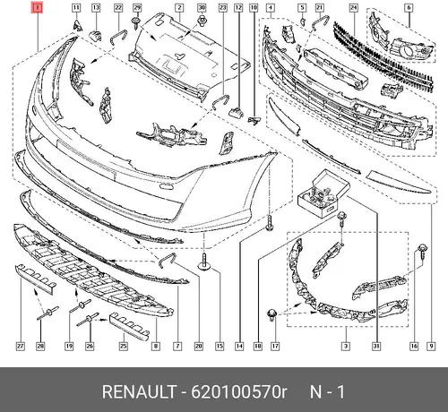  БАМПЕР ПЕРЕДНИЙ 620100570R RENAULT
