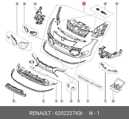  БАМПЕР ПЕР. 620222743R RENAULT
