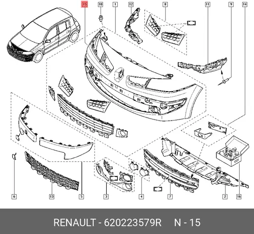  Бампер передний RENAULT 6202 235 79R