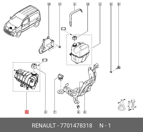 Расширительный бачок RENAULT 7701478318