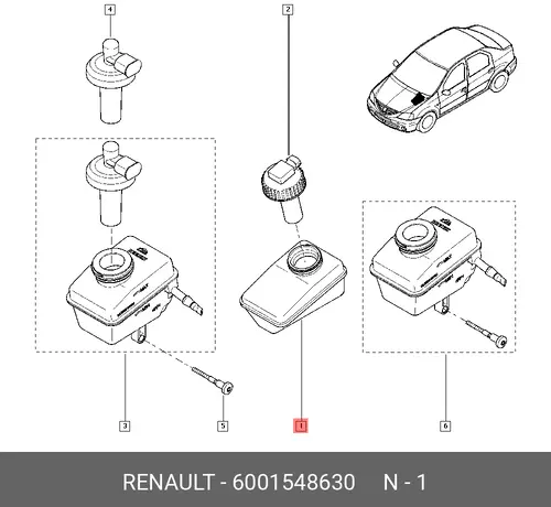 Расширительный бачок RENAULT 6001548630