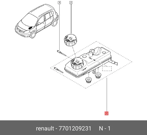 БАЧОК ТОРМОЗНОЙ ЖИДКОСТИ 7701209231 RENAULT