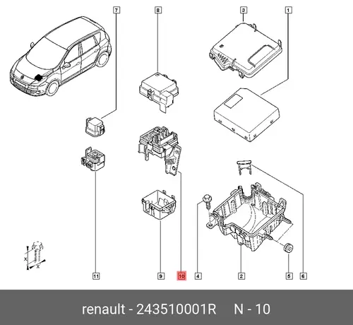 Блок предохранителей RENAULT Fluence 243 243510001R