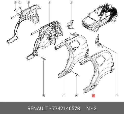 Крыло RENAULT 774214657R