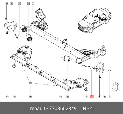 БОЛТ М12 7703602349 RENAULT