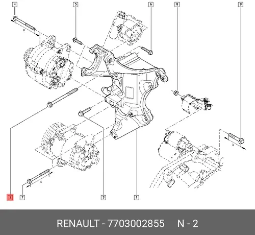  БОЛТ M10 7703002855 RENAULT