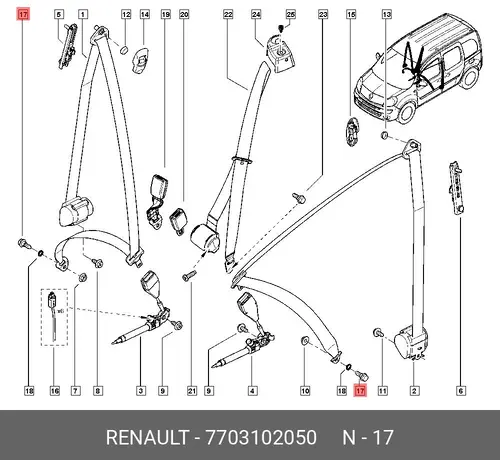 7703102050 БОЛТ М10 RENAULT