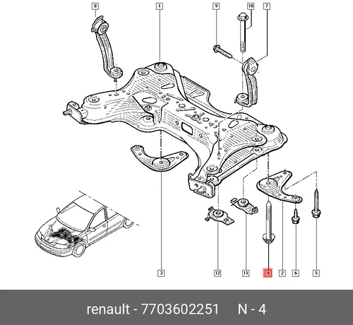  7703602251 БОЛТ M12 RENAULT