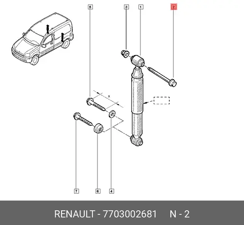  БОЛТ М12 7703002681 RENAULT