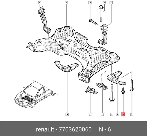 БОЛТ M8 7703620060 RENAULT