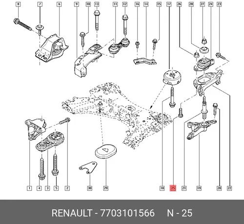  БОЛТ M8 7703101566 RENAULT