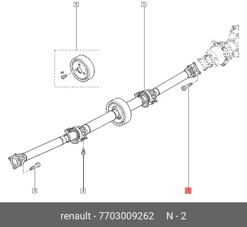 БОЛТ M8X125-25 7703009262 RENAULT