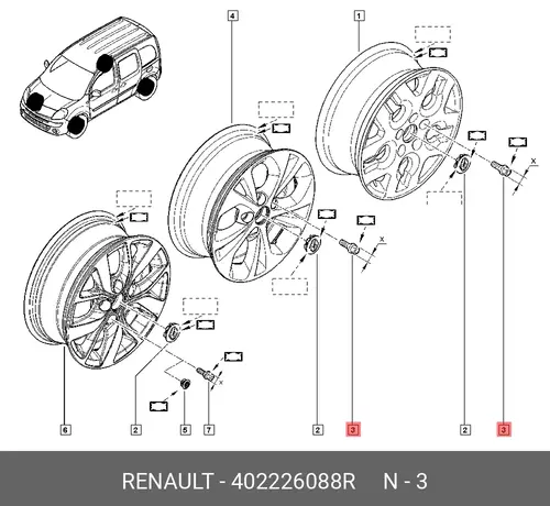 болт колесный!\ Renault 402226088R