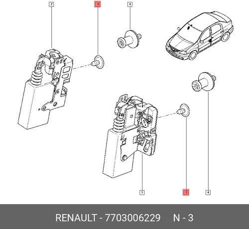 БОЛТ M6 7703006229 RENAULT