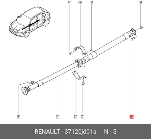 БОЛТ 37120JD01A RENAULT