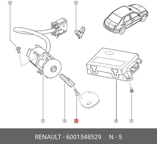 Болт крепления нарезки ключа RENAULT Log 6001548529