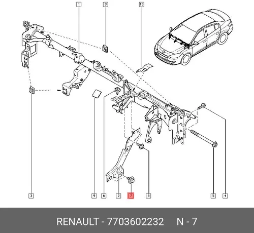 7703602232 Болт М8 RENAULT