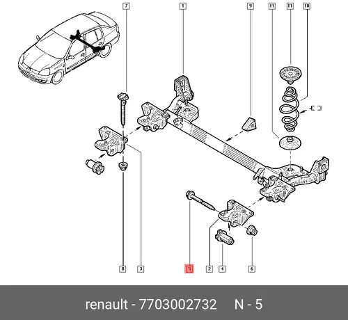  БОЛТ М10 77 03 002 732, RENAULT