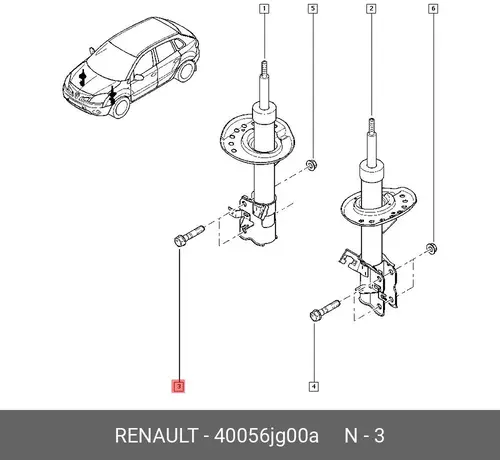  БОЛТ М10 40056JG00A RENAULT
